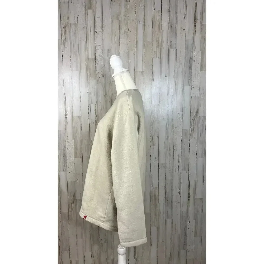 Levi's Men's Large Red Tab‎ Beige Pullover Long Sleeve Cozy Crewneck Sweatshirt
